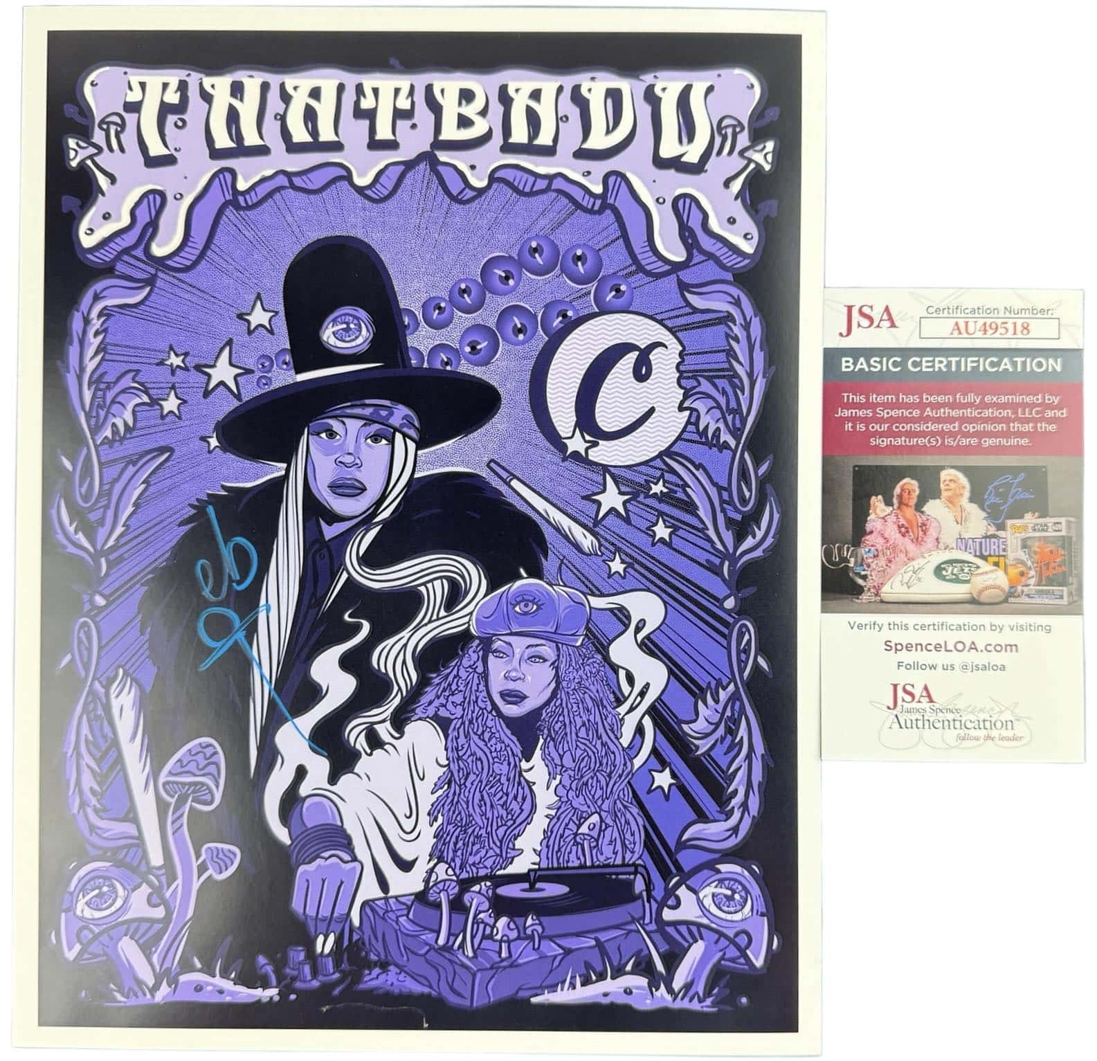 CSR Collectibles - Erykah Badu signed 8.5×11 Promo Poster That Badu