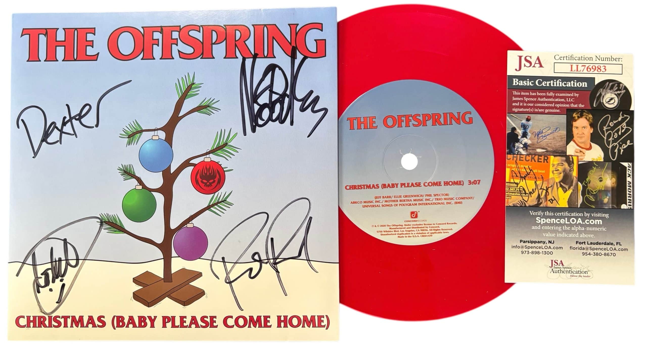 The Offspring signed 7" Vinyl Record Christmas (Baby Please Come Home) img