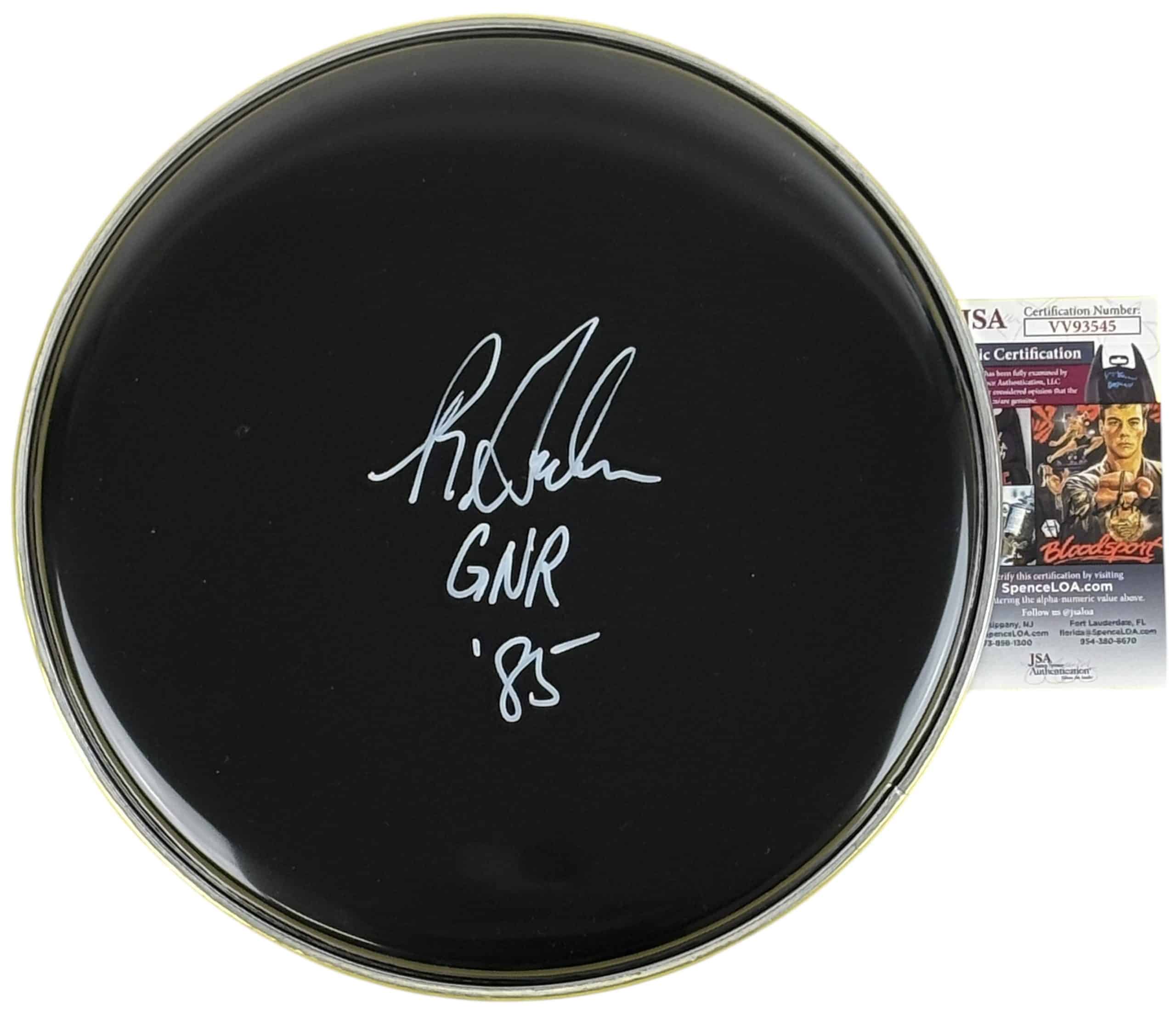 Rob Gardner signed 12" Drum Head Drummer L.A. Guns Guns N' Roses img
