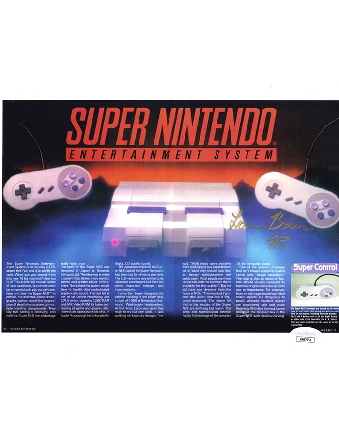 Lance Barr signed 8x10 Photo Designer Super Nintendo JSA Authentication img