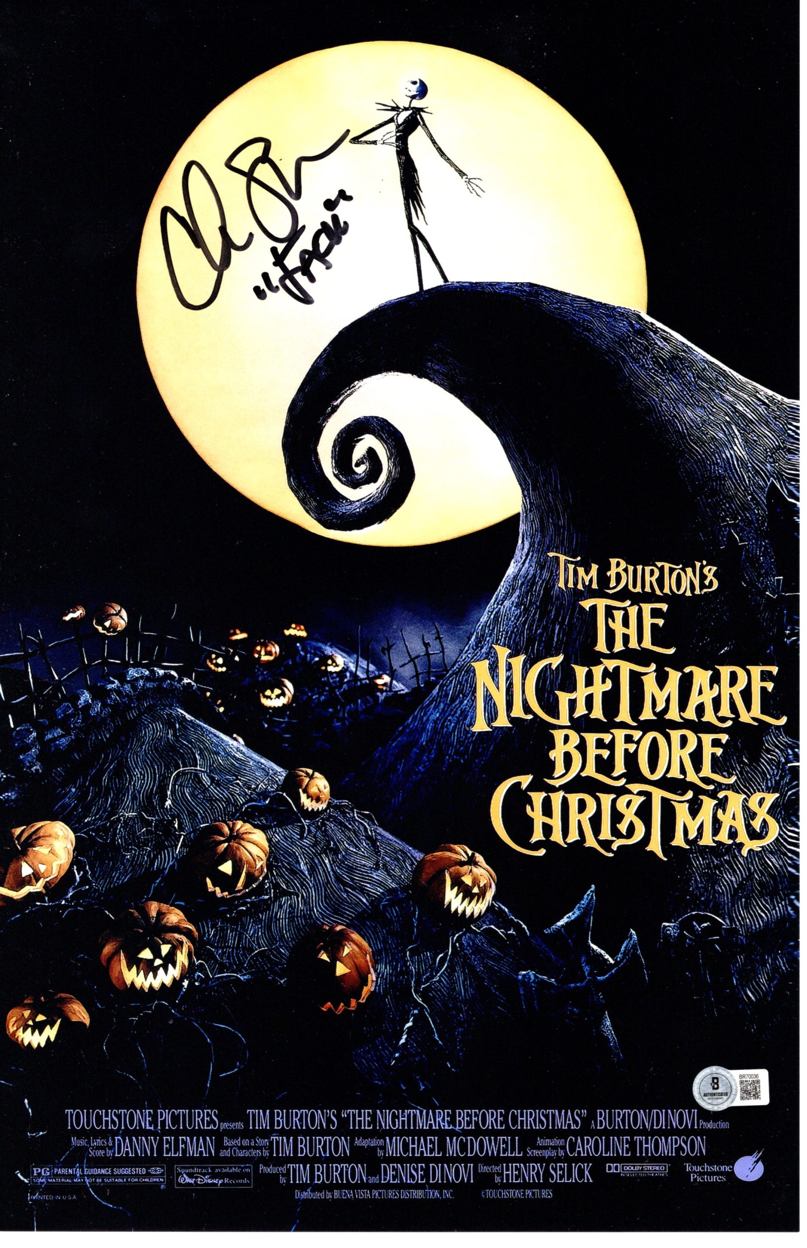 Chris Sarandon signed 11x17 Poster Jack Skellington - The Nightmare Before Chris img