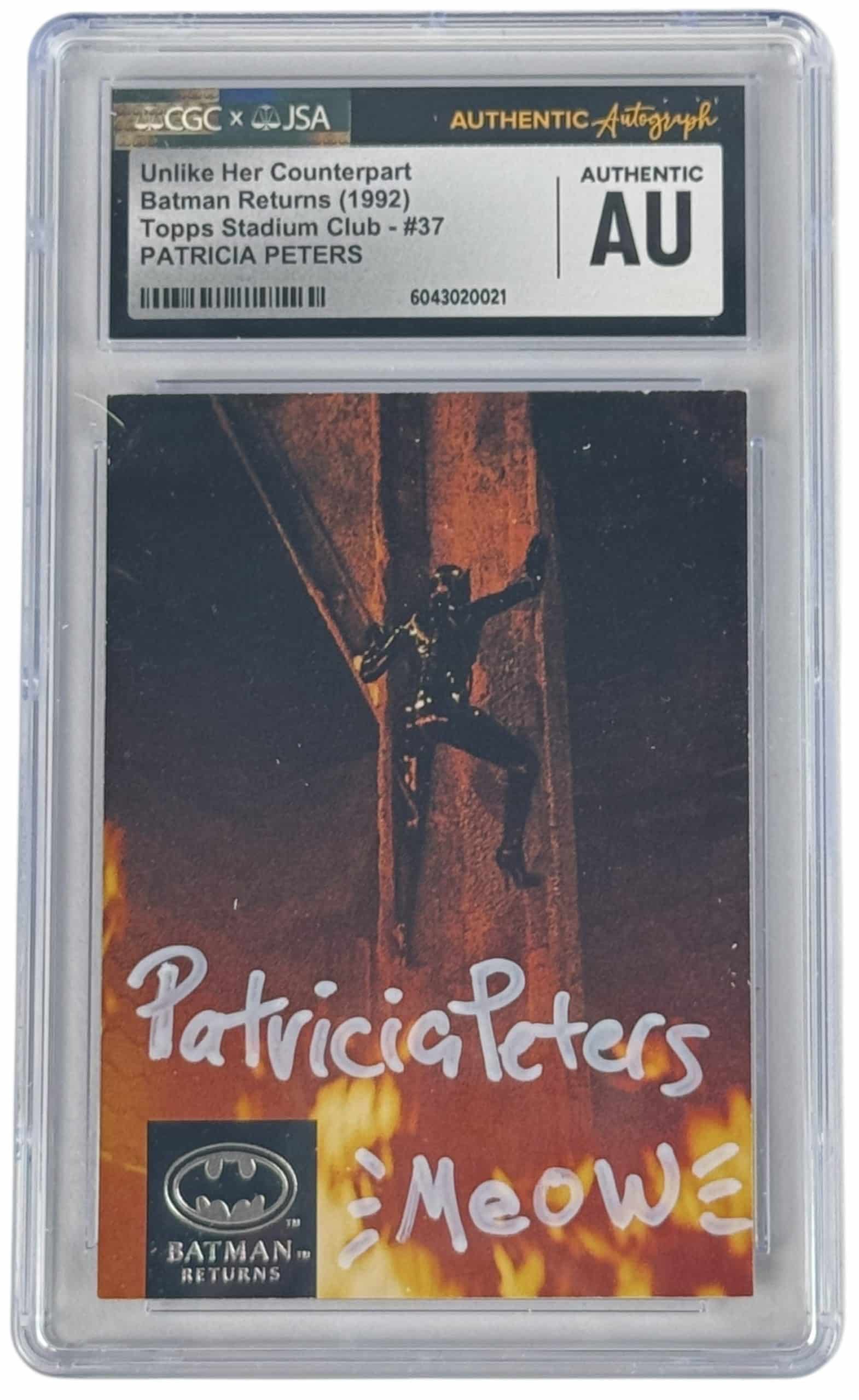 Patricia M. Peters signed Trading Card Catwoman Batman JSA Authentication img