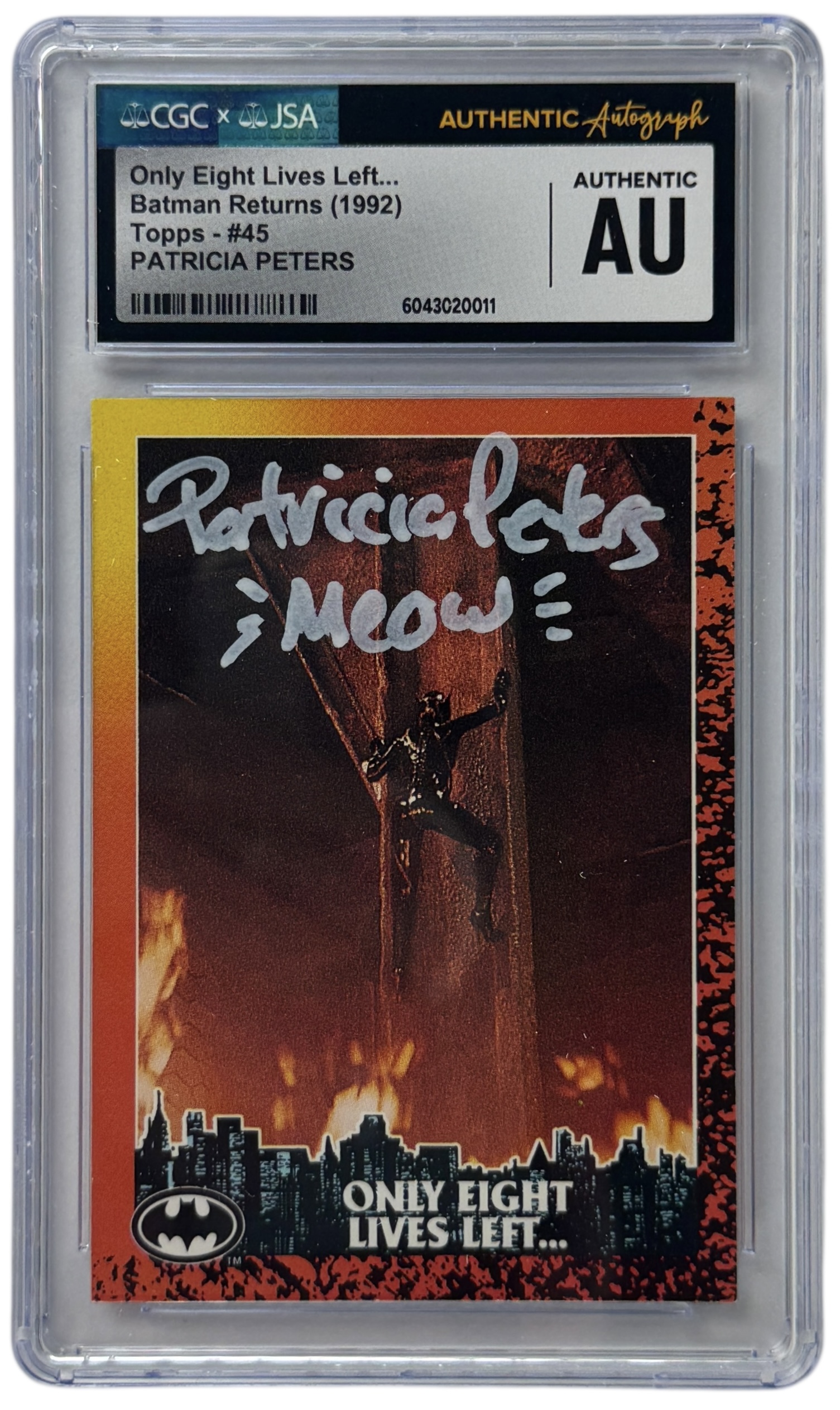 Patricia M. Peters signed Trading Card Catwoman Batman JSA Authentication img