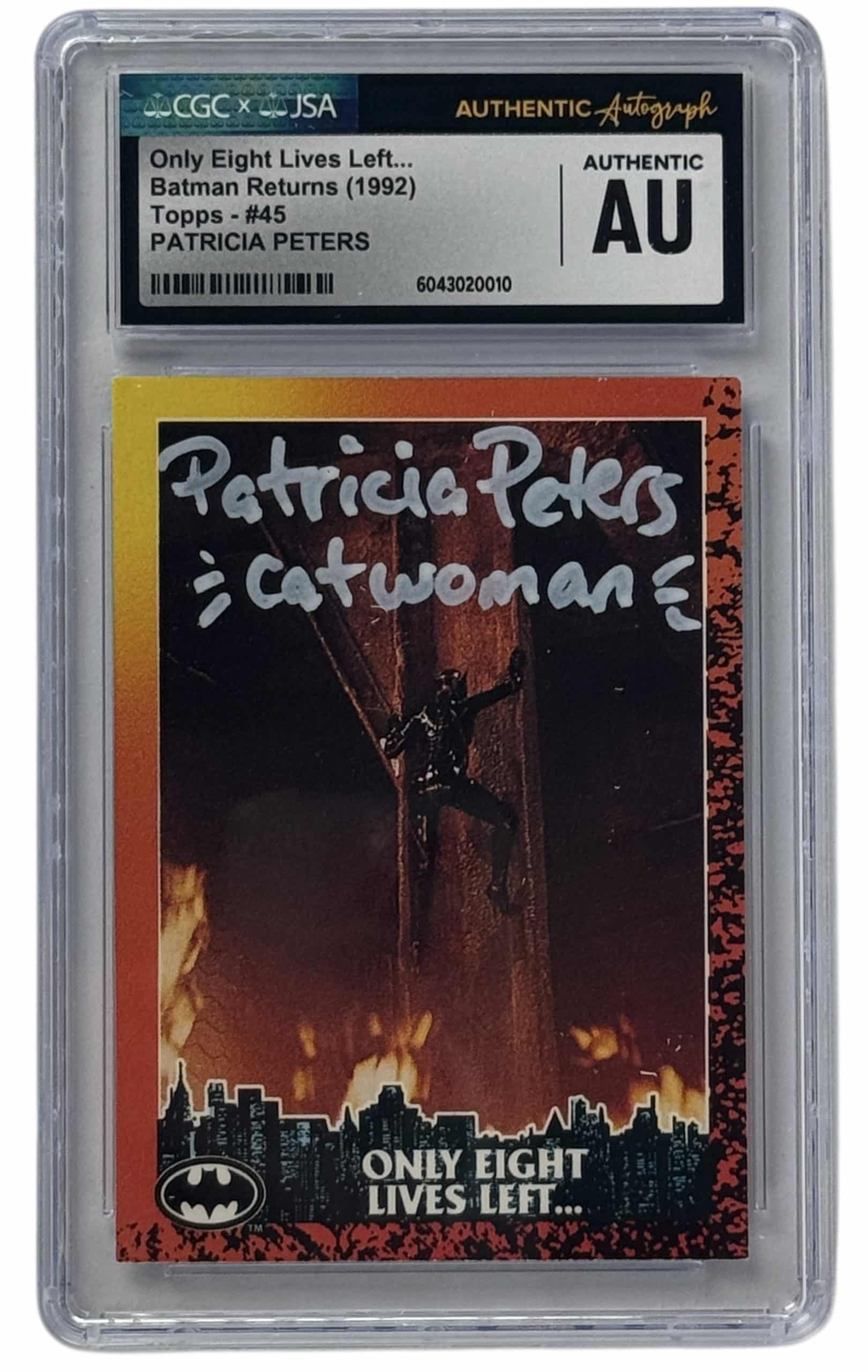 Patricia M. Peters signed Trading Card Catwoman Batman JSA Authentication img