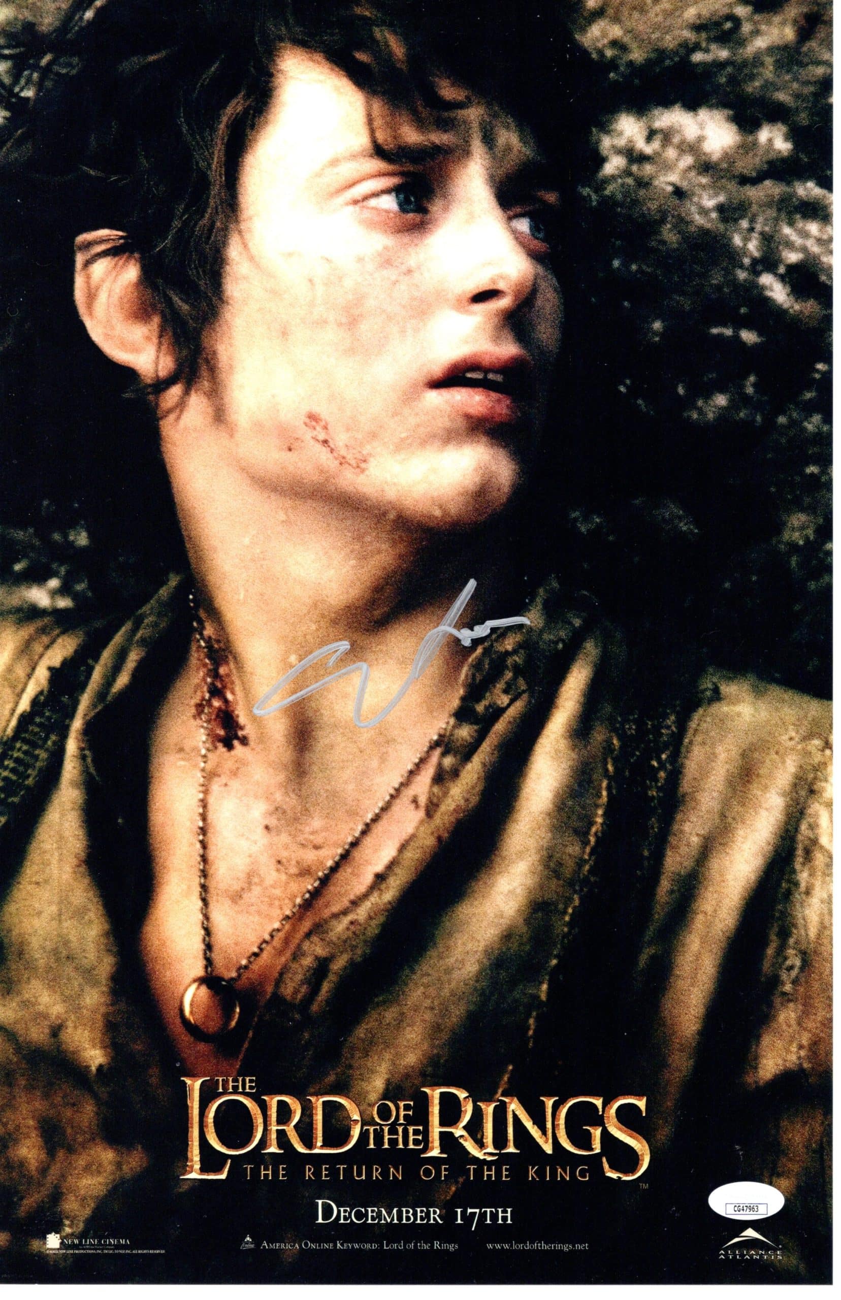 Elijah Wood signed 11x17 Poster Frodo Baggins The Lord of the Rings: The Return img