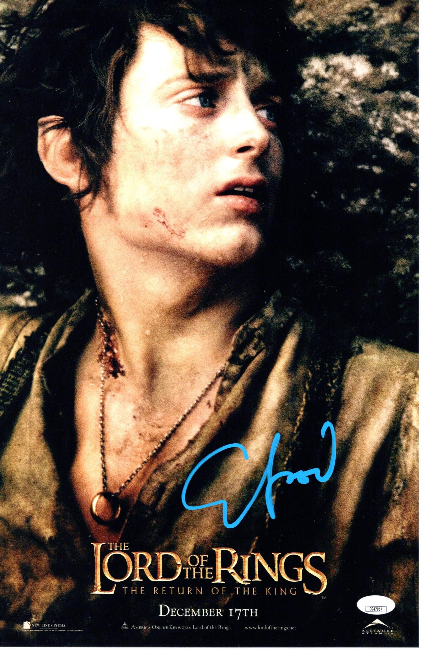 Elijah Wood signed 11x17 Poster Frodo Baggins The Lord of the Rings: The Return img