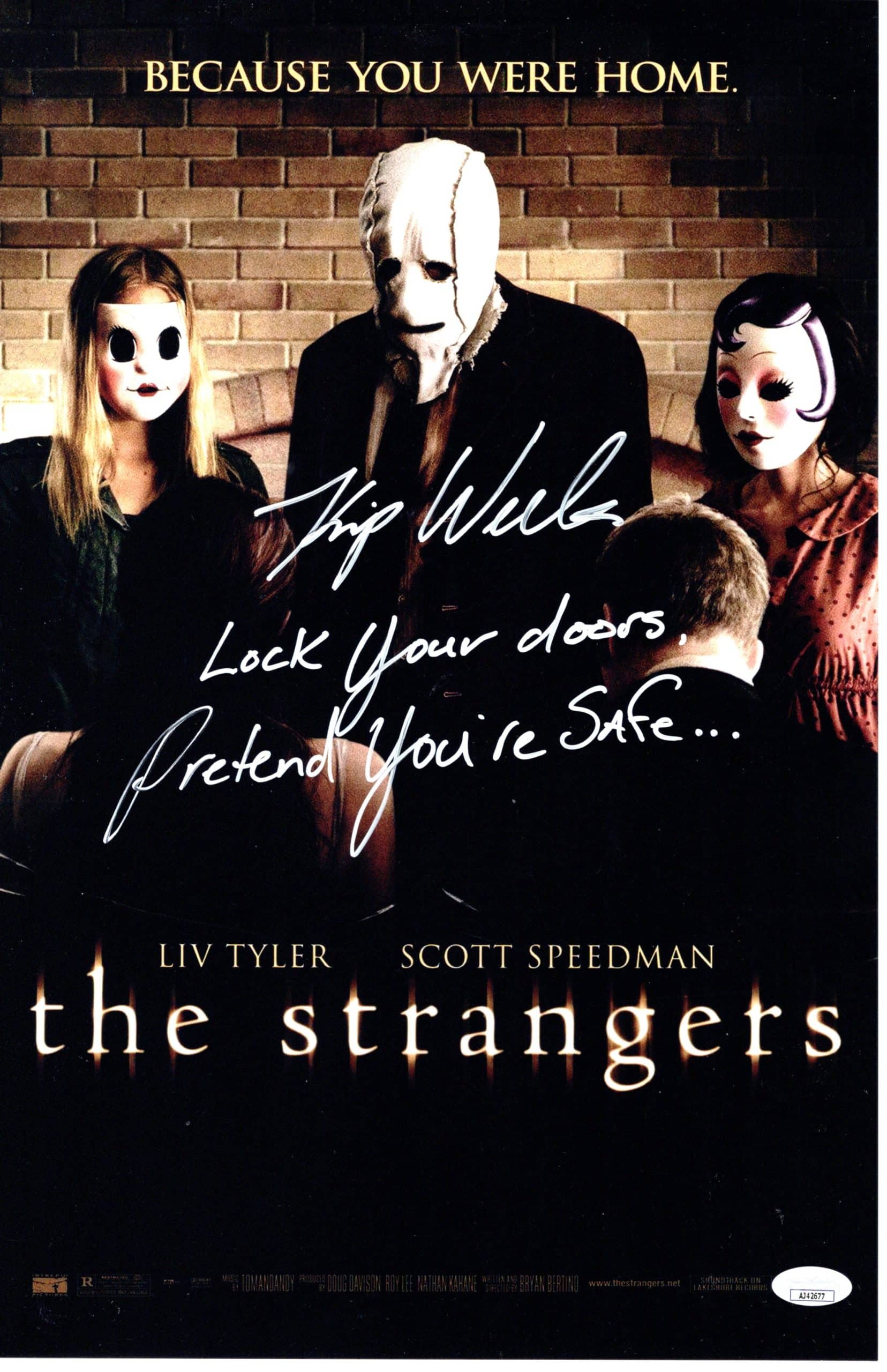 Kip Weeks signed 11x17 Poster Man in Mask The Strangers img