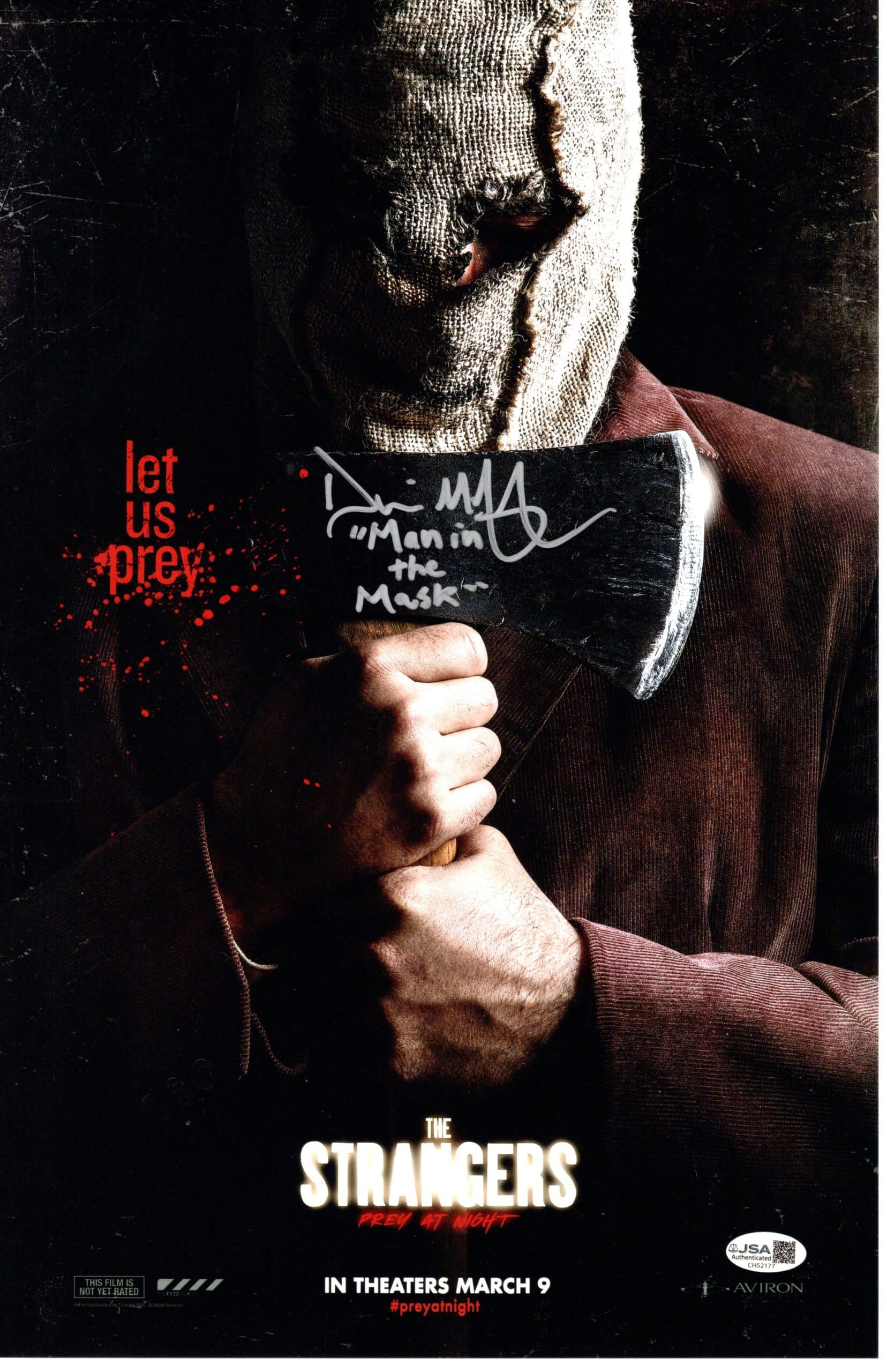 Damian Maffei signed 11x17 Poster Man in the Mask The Strangers: Prey at Night img