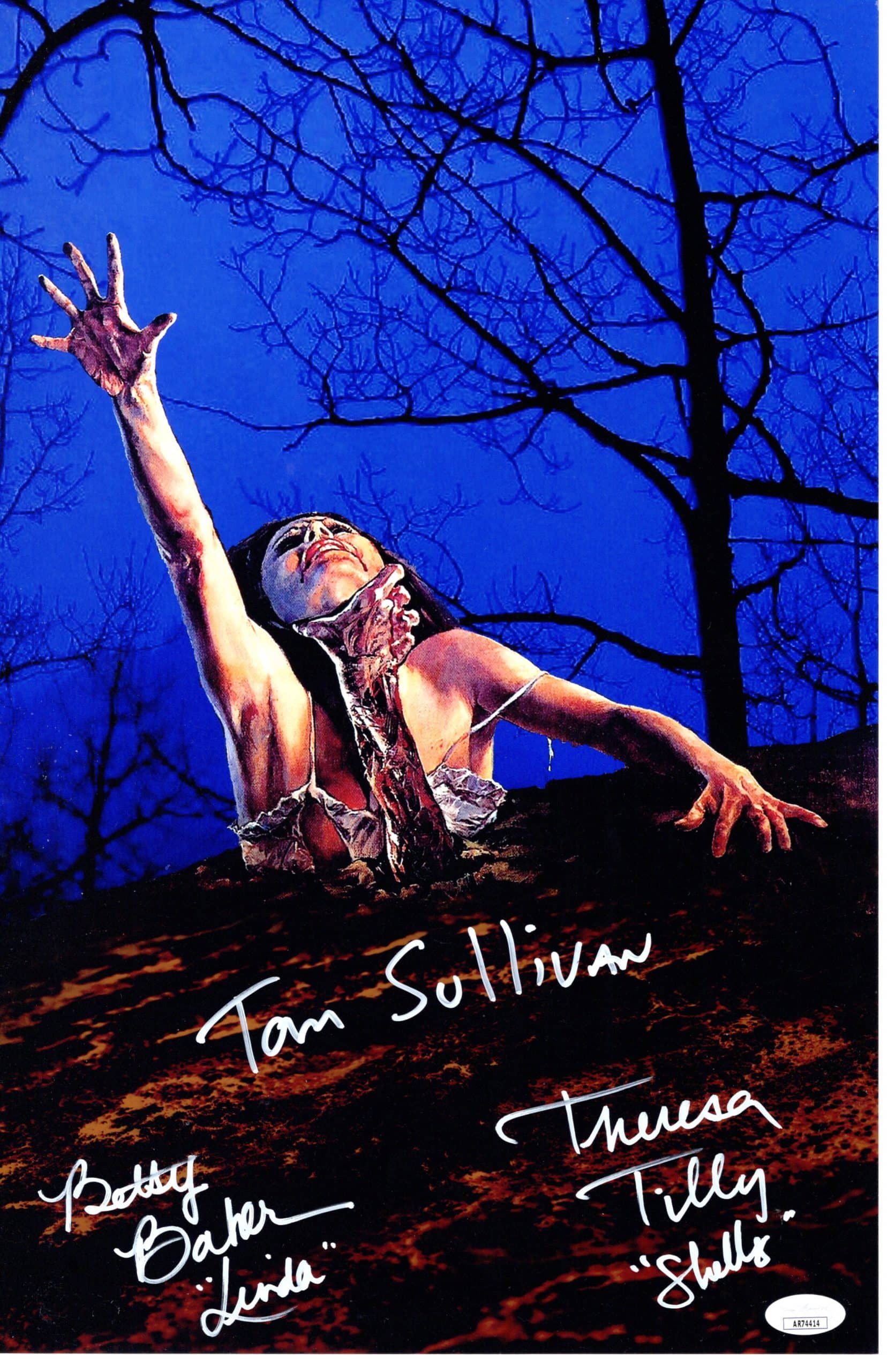 Tom Sullivan, Betsy Baker, &amp; Theresa Tilly X3 Cast signed 11x17 Poster SFX L img