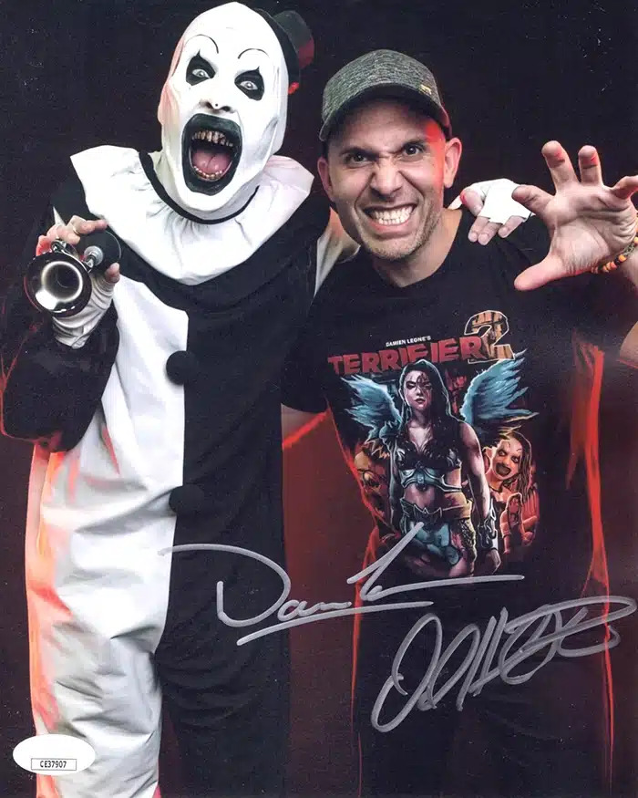 David Howard Thornton & Damien Leone signed 8x10 Photo Art the Clown Director Wr img