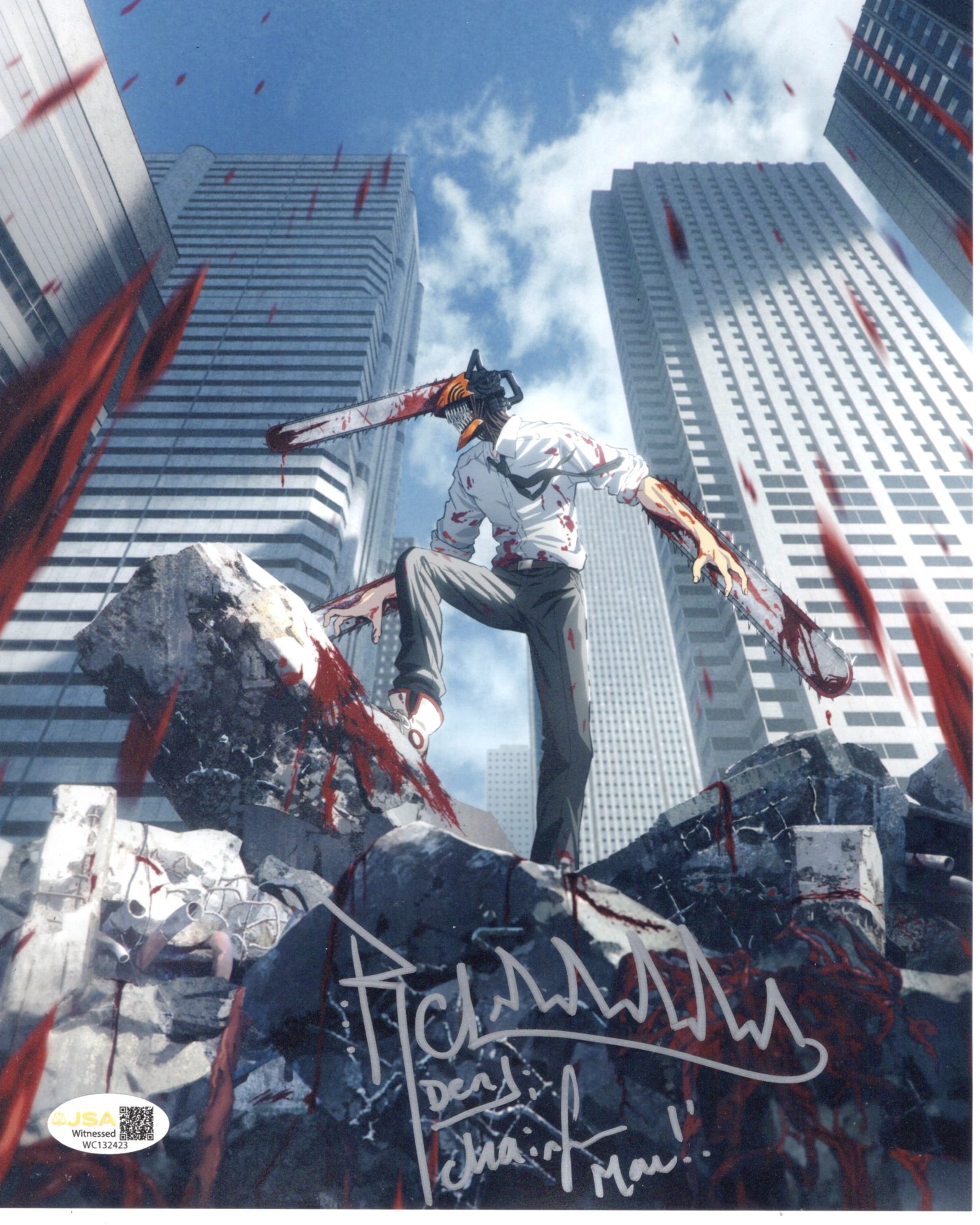 Ryan Colt Levy signed 8x10 Photo Denji Voice Chainsaw Man JSA Authentication img